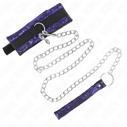 KINK - COLLAR CON CORREA 105 CM CORTO DE ENCAJE DE TERCIOPELO CON RIBETE DE NAILON 44 X 5.5 CM