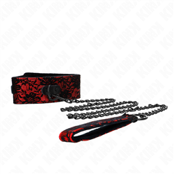 KINK - COLLAR CON CORREA 105 CM DE ENCAJE CON CINTURÓN DE CUERO REAL 44 X 5.5 CM