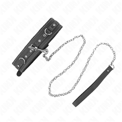 KINK - COLLAR CON CORREA 105 CM DE PIEL DE PVC REMACHE DE DIAMANTES DE IMITACIÓN 41.5 X 4 CM