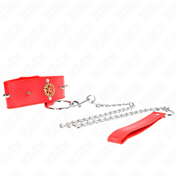 KINK - COLLAR CON CORREA 65 CM CUELLO DE DIAMANTES ROJO AJUSTABLE 35-51 CM X 7 CM