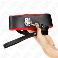 KINK - COLLAR CON CORREA 116 CM DE PIEL ROJO AJUSTABLE 40-48 CM X 6 CM