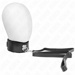 KINK - COLLAR CON CORREA 116 CM DE PIEL NEGRO AJUSTABLE 40-48 CM X 6 CM