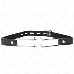 KINK - MORDAZA GANCHO DE METAL 11.5 CM CON CORREA DE POLIPIEL AJUSTABLE 39-58 CM X 2 CM