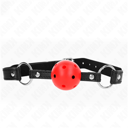 KINK - MORDAZA DE BOLA 4.5 CM ROJA DURA HUECA MODELO 1 63.5 X 2 CM