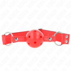 KINK - MORDAZA DE BOLA 4.5 CM DURA HUECA ROJO COMPLETA 62 x 2 CM