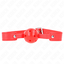 KINK - MORDAZA DE BOLA 4.5 CM TRANSPIRABLE ROJO 65 x 2.5 CM
