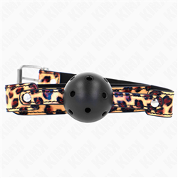 KINK - MORDAZA DE BOLA 4.5 CM TRANSPIRABLE LEOPARDO 65 x 2.5 CM