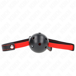 KINK - MORDAZA DE BOLA 4.5 CM DURA HUECA CON CINTURÓN ELÁSTICO 56 x 1.5 CM