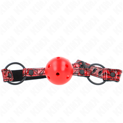 KINK - MORDAZA DE BOLA 4.5 CM CON PATRÓN DE DIAMANTE MODELO 1 64.5 CM AJUSTABLE 42- 60 CM