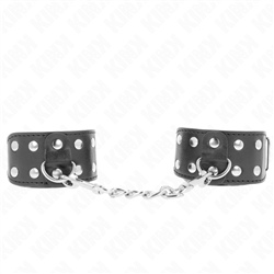 KINK - MUÑEQUERAS CON DOBLE LÍNEA DE TACHUELAS AJUSTABLE NEGRO