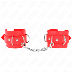 KINK - MUÑEQUERAS CON 3 ANILLAS EN D AJUSTABLE ROJO 17.5-25 CM X 6 CM