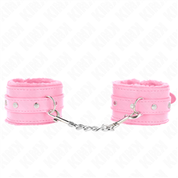 KINK - MUÑEQUERAS FORRADAS PREMIUM ROSA CON CORREA ROSA AJUSTABLE 17-29 CM X 6 CM
