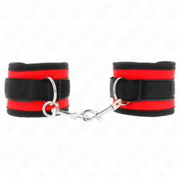 KINK - MUÑEQUERAS NYLON ROJO-NEGRO MODELO 2 AJUSTABLE 18-35 CM X 6 CM