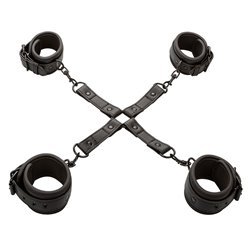 CALEXOTICS - NOCTURNAL CONECTOR HOG TIE CUERO AJUSTABLE NEGRO