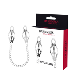 DARKNESS - ABRAZADERA PEZONES METAL CON CADENA