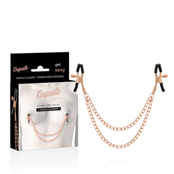 COQUETTE CHIC DESIRE - FANTASY PINZAS METALICAS PEZONES CON CADENA