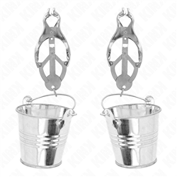 KINK - PINZAS PARA PEZONES ESTILO JAPONÉS CON CUBOS PLATEADO