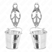 KINK - PINZAS PARA PEZONES ESTILO JAPONÉS CON CUBOS PLATEADO