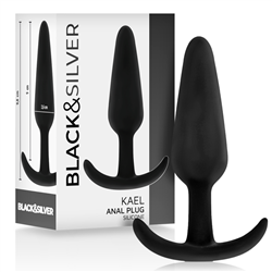 BLACK&SILVER - KAEL PLUG ANAL SILICONA CON ASA MEDIANO