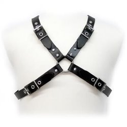 LEATHER BODY - BLACK BUCKLE HARNESS FOR MEN