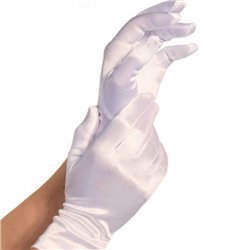 LEG AVENUE - GUANTES SATIN BLANCO