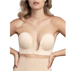 BYE-BRA - SUJETADOR SIN ASAS EN U BEIGE COPA E