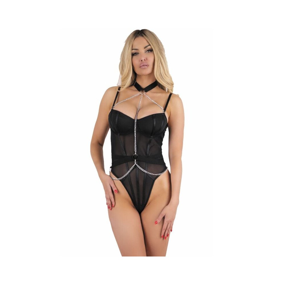 LIVCO CORSETTI FASHION - RUBIKA LC XG079 BODY CON GARGANTILLA NEGRO L