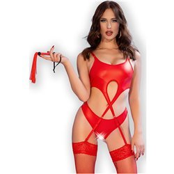 CHILIROSE - CR 4625 SET CUATRO PIEZAS CROTCHLESS ROJO S