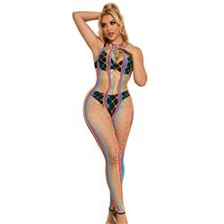 SUBBLIME - 952358 BODYSTOCKING DE REJILLA CUELLO HALTER ARCOIRIS XS/M