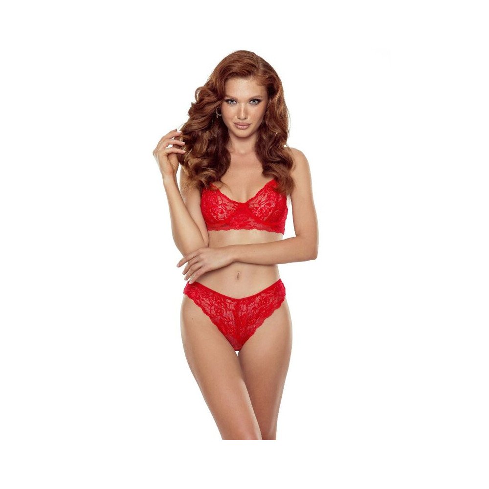 PASSION - DENELIA SET TANGA + TOP ROJO S/M