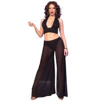 CHILIROSE - CR  4857 SET TOP Y PANTALONES NEGRO TALLA XL