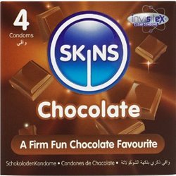SKINS - PRESERVATIVOS PREMIUM SABOR CHOCOLATE PACK 4