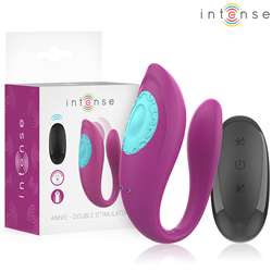 INTENSE - ANNIE ESTIMULADOR & VIBRADOR FORMA DE U MORADO CONTROL REMOTO