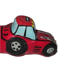 CONDOMERIE - PRESERVATIVO DECORATIVO PINTADO A MANO TRACTOR ROJO XL